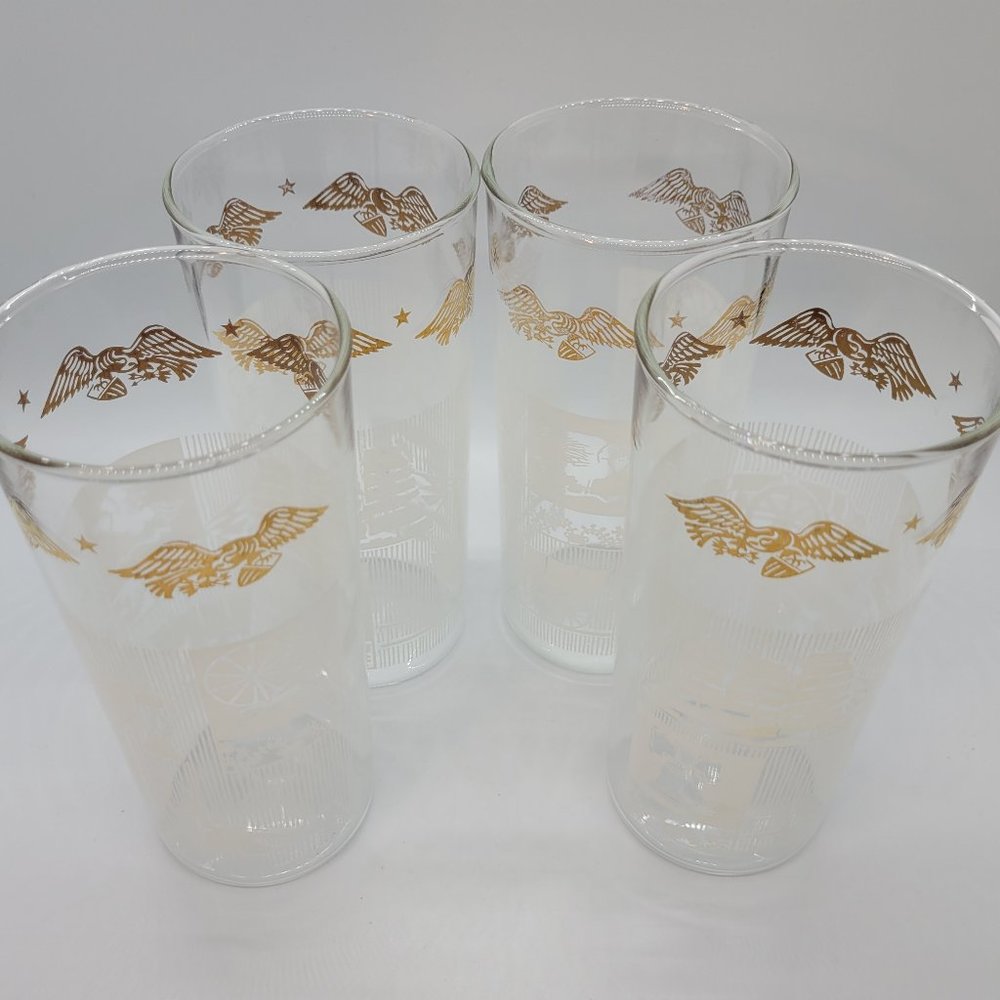 MCM AH Colonial Motif 16 oz Glasses Set of 4